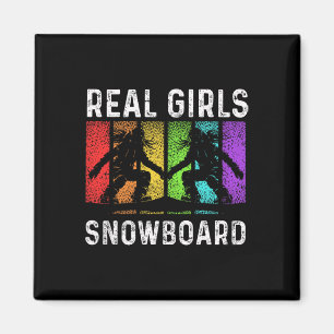 Imã Snowboard Snowboard Vintage Retro Real Girls Sn