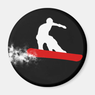 Imã snowboard. vermelho.