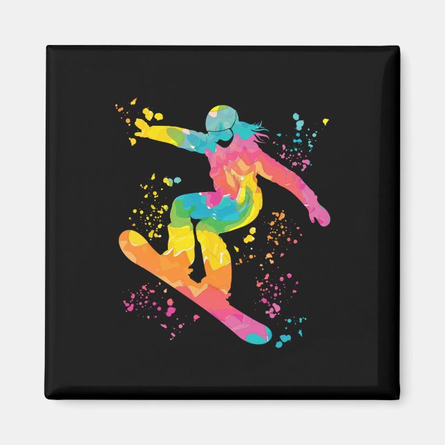 Imã Snowboarder Colorful Snowboard 22 (Frente)