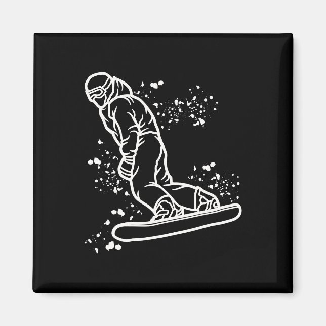 Imã Snowboarder Colorful Snowboard 29 (Frente)