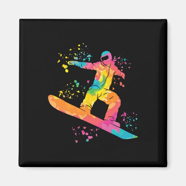 Imã Snowboarder Colorful Snowboard 44 (Frente)