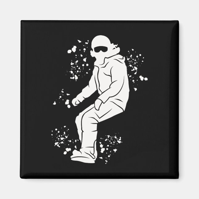 Imã Snowboarder Colorida Snowboard 3 (Frente)