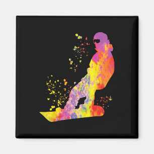 Imã Snowboarder Colorida Snowboard 6
