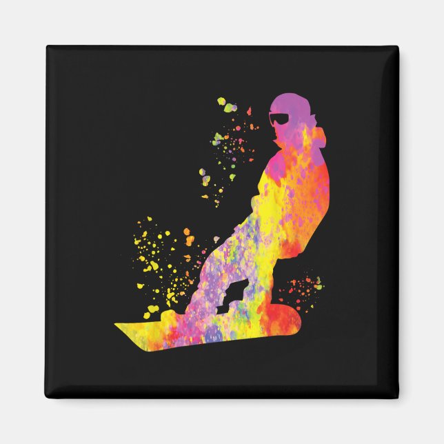 Imã Snowboarder Colorida Snowboard 6 (Frente)