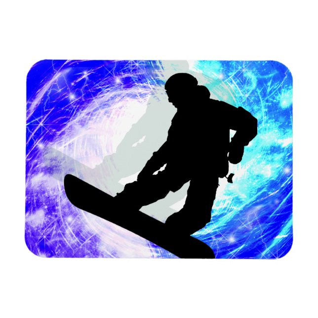 Ímã Snowboarder em Whiteout (Horizontal)