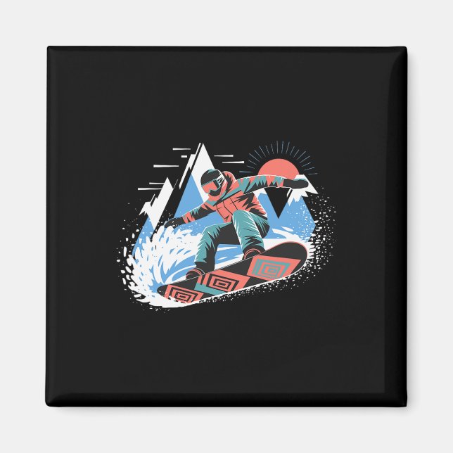 Imã Snowboarder Master Slopes Snowboard Snowboboa (Frente)