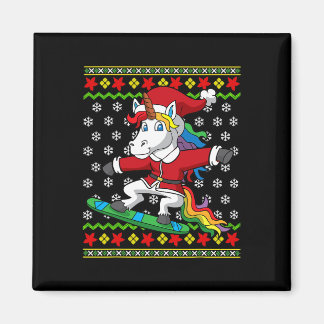 Imã Snowboarder Unicorn Papais noeis Snowboard Natal S