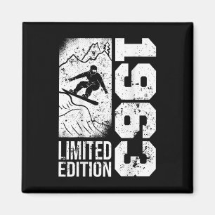 Imã Snowboarder Vintage 1963 Birthday Snowboard Sno