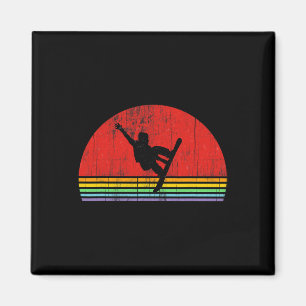 Imã Snowboarder Vintage Retro Snowboard Gift Men Bo