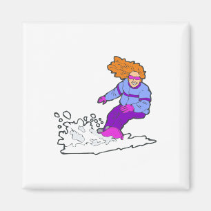 Imã Snowboarding feliz galão