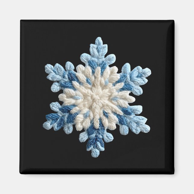 Imã Snowflake Crochet Snow Merry Christmas Xmas Pajama (Frente)