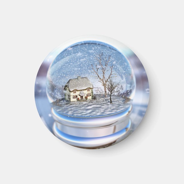 Imã Snowflake Globe Magnet (Frente)
