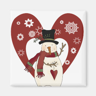 Imã Snowman ama t-shirts e presentes na neve