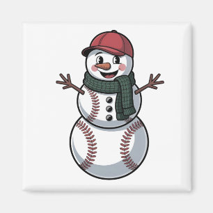 Imã Snowman Baseball Papais noeis de Natal Baseball Ba