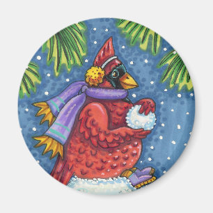 IMÃ SNOWMAN BODYGUARD, CHRISTMAS CARDINHEIRO REDBIRD
