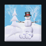 Imã Snowman Christmas Magnet<br><div class="desc">Snowman Christmas Magnet</div>