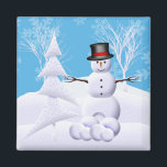 Imã Snowman Christmas Magnet<br><div class="desc">Snowman Christmas Magnet</div>