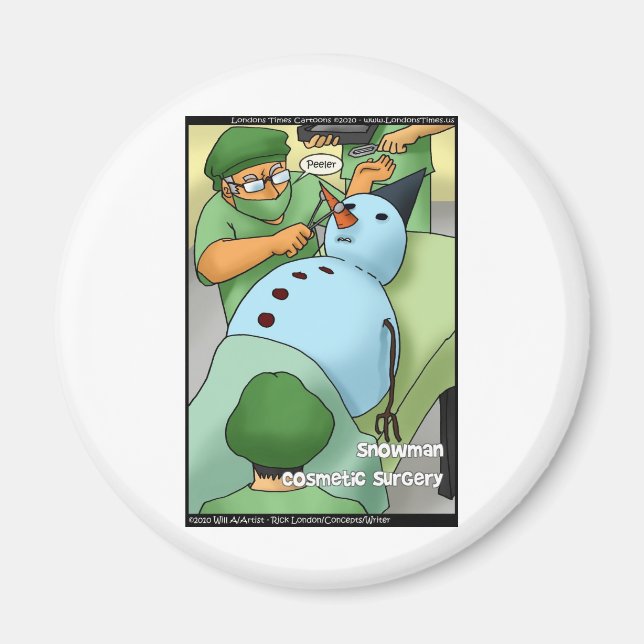 Imã Snowman - Cirurgia Cosmética Engraçada Oferece Car (Frente)