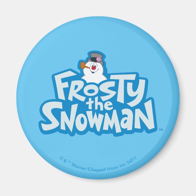 Imã Snowman™ congelado | Logotipo empilhado congelado (Frente)