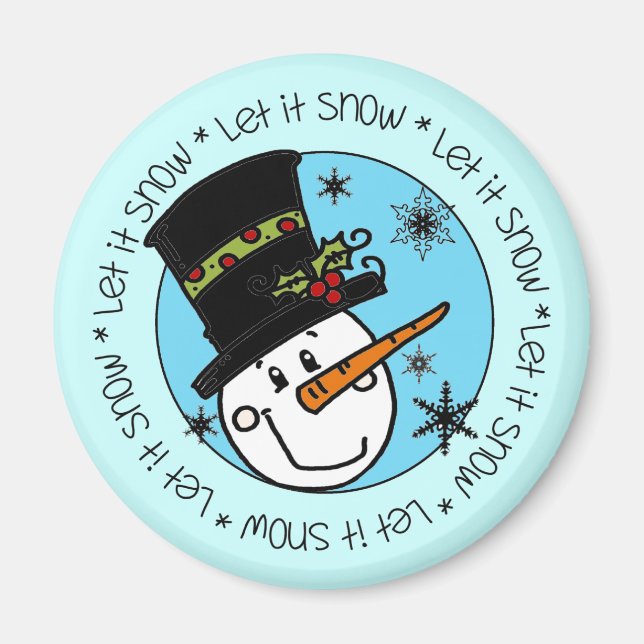 Imã Snowman Deixa-o nevar Feriados (Frente)