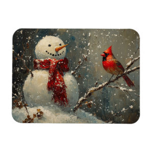 Ímã Snowman e uma pintura a óleo cardeal flexíveis