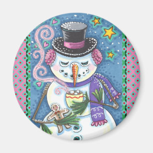 IMÃ SNOWMAN, GINGERBREAD MAN E MUG DE CHOCOLATE QUENTE