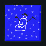 Imã Snowman Holiday Christmas Magnet - Arte por Crianç<br><div class="desc">Design de Snowman por Jasmin. Arte por Kids. com</div>