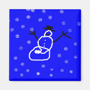 Imã Snowman Holiday Christmas Magnet - Arte por Crianç