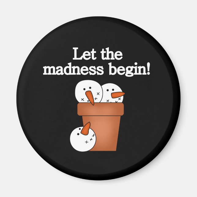 Imã Snowman Holiday Madness (Frente)