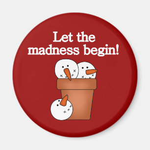 Imã Snowman Holiday Madness T-shirts e presentes
