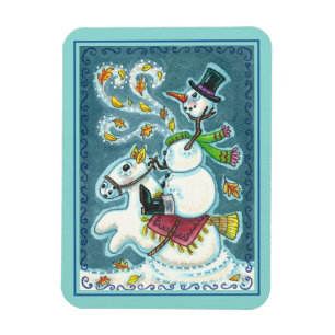 ÍMÃ SNOWMAN HORSÊMICO SEM CABEÇA, XMAS HALLOWEEN HUMOR