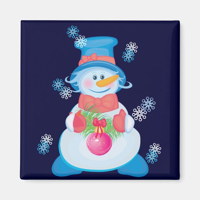 Imã Snowman Kids Magnet para presentes (Frente)
