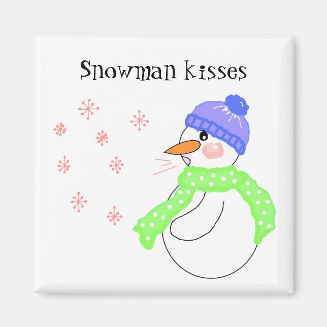 Imã Snowman Kisses (Frente)