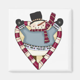 Imã Snowman Love T-shirts e presentes