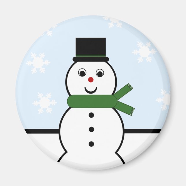 Imã Snowman Magnet para o Dia da Neve (Frente)
