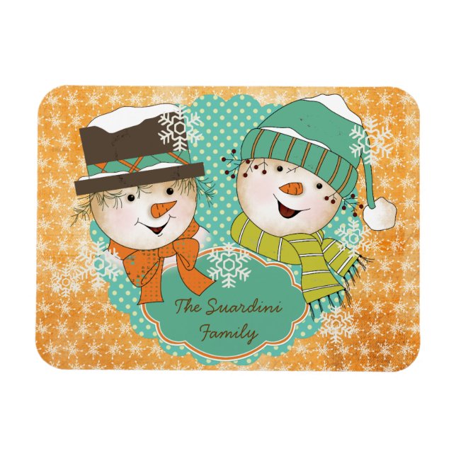 Ímã Snowman Natal 2 - Flexi Magnet Personalizado (Horizontal)