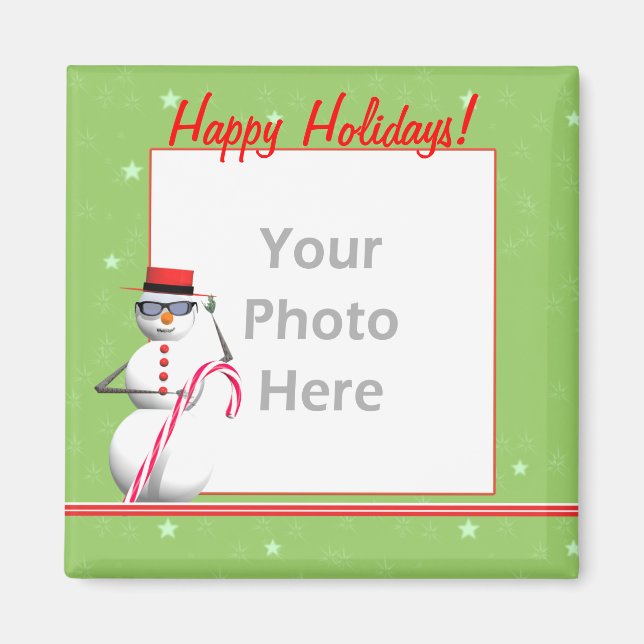 Imã Snowman Natal (quadro fotográfico) (Frente)