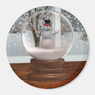 Imã Snowman Snow Globe