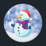 Imã Snowman Winter Merry Christmas Snow<br><div class="desc">Bonito boneco de neve no Tema de Natal da neve Doormat.</div>