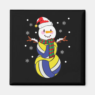 Imã Snowmanes de Natal Chuva de Voleibol