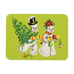 Ímã Snowmen Retro