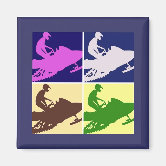 Imã Snowmobiler/Pop Art (Frente)