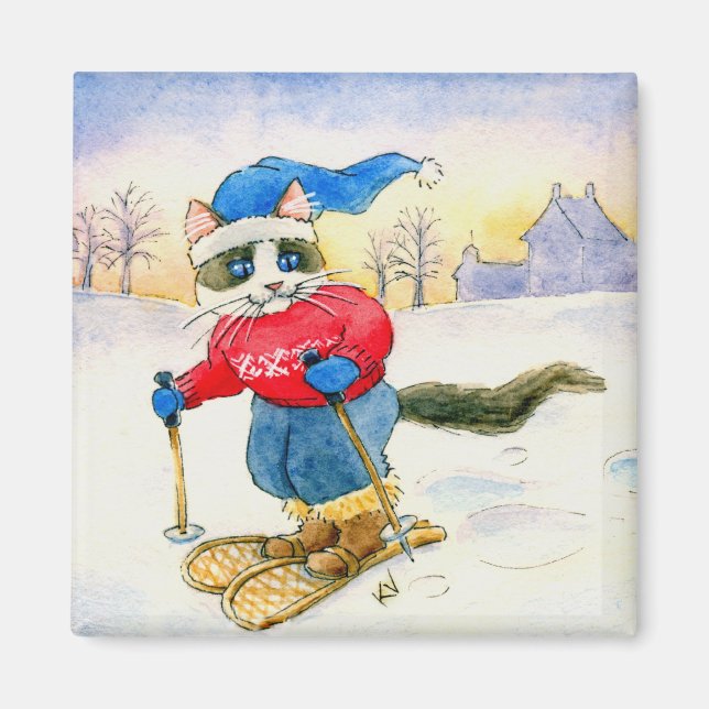 Imã Snowshoe Cat Magnet (Frente)