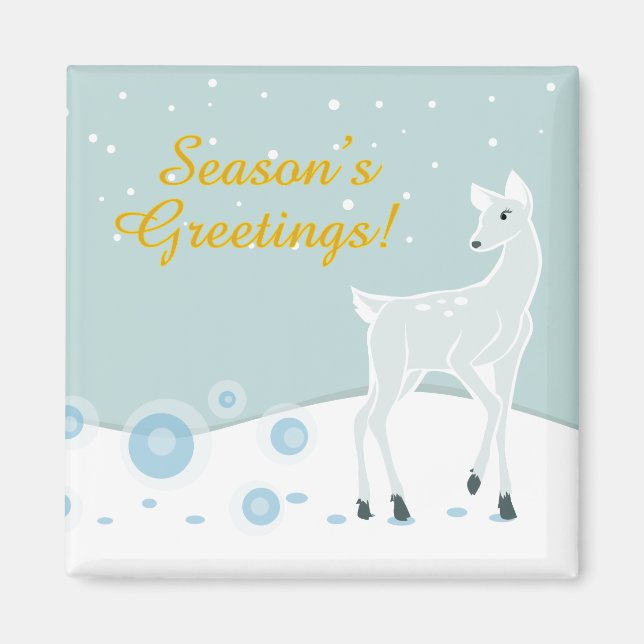 Imã Snowy Deer (Frente)
