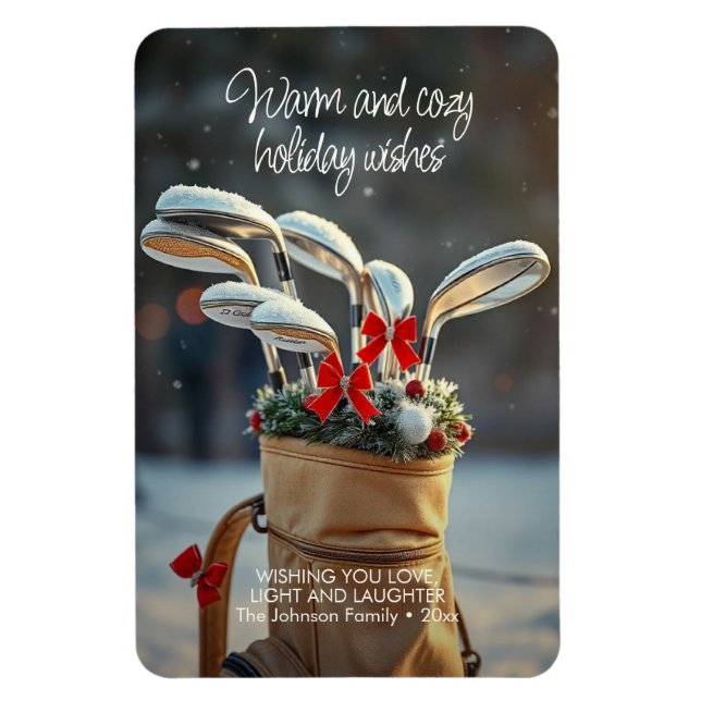 Ímã Snowy Golf Winter Season Deseja (Vertical)