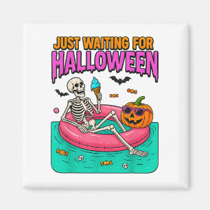 Imã Só Esperando O Esqueleto De Halloween Engraçado Ss