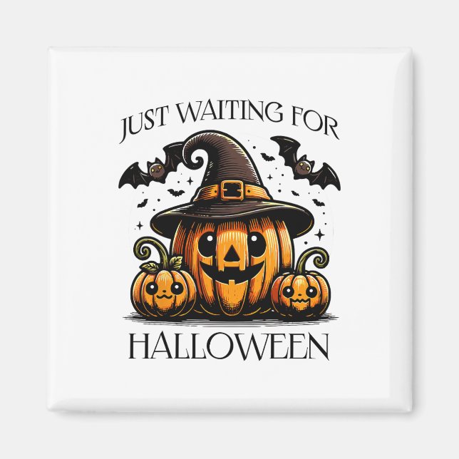 Imã Só Esperando Pumpkin De Bolinho No Verão De Hallow (Frente)