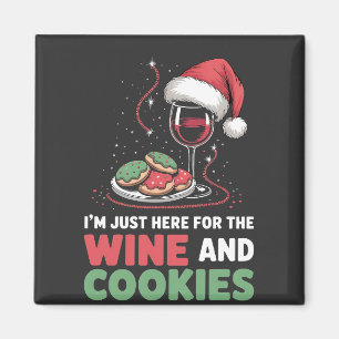 Imã Só estou aqui para o Natal do Vinho e das Cookies