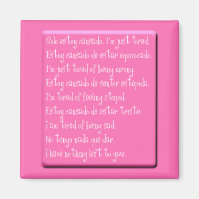 IMÃ SÓ ESTOU CANSADO COM CITAÇÕES DE EMO ESPANHOL, POE (Frente)