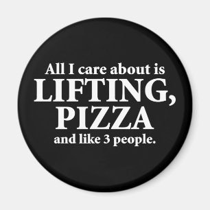 Imã Só Me Preocupo Com Levantar E Pizza - Engraçado Gy